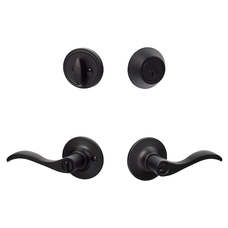 Sure-Loc Hardware Sure-Loc Hardware Snowbird Entry Lever with KA Deadbolt, Flat Black SB107/DB201 FBL